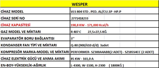 Wesper 210 Kw Teknik Özellikleri